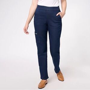 Denim & Co. Comfy Knit Denim Straight Leg Pocket Jeans